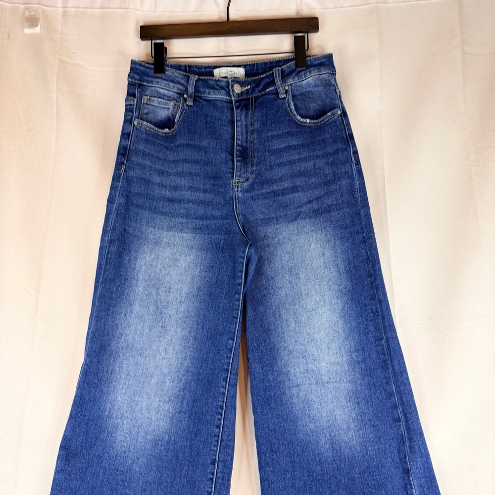 RISEN JEANS Women’s Size 13/31 Denim Wide Leg High Rise Fit Stretch Style - Picture 4 of 14